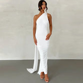 Robe plissée sans manches dos nu